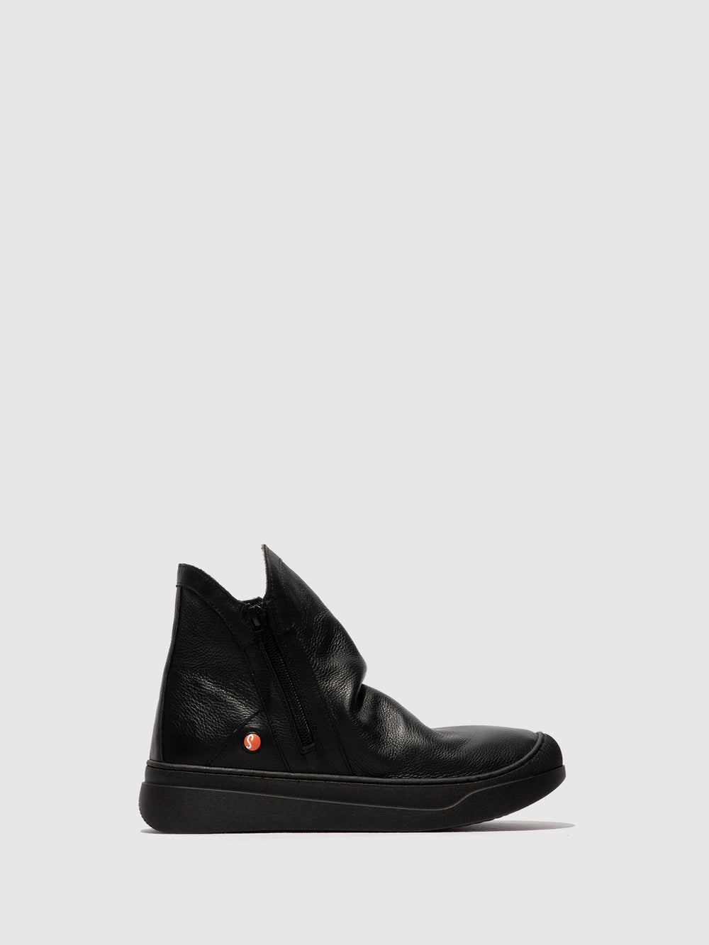 Zip Up Ankle Boots ABIL807SOF BLACK