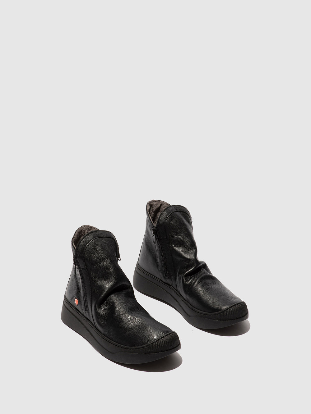 Zip Up Ankle Boots ABIL807SOF BLACK