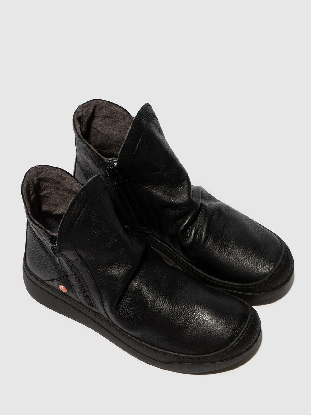 Zip Up Ankle Boots ABIL807SOF BLACK