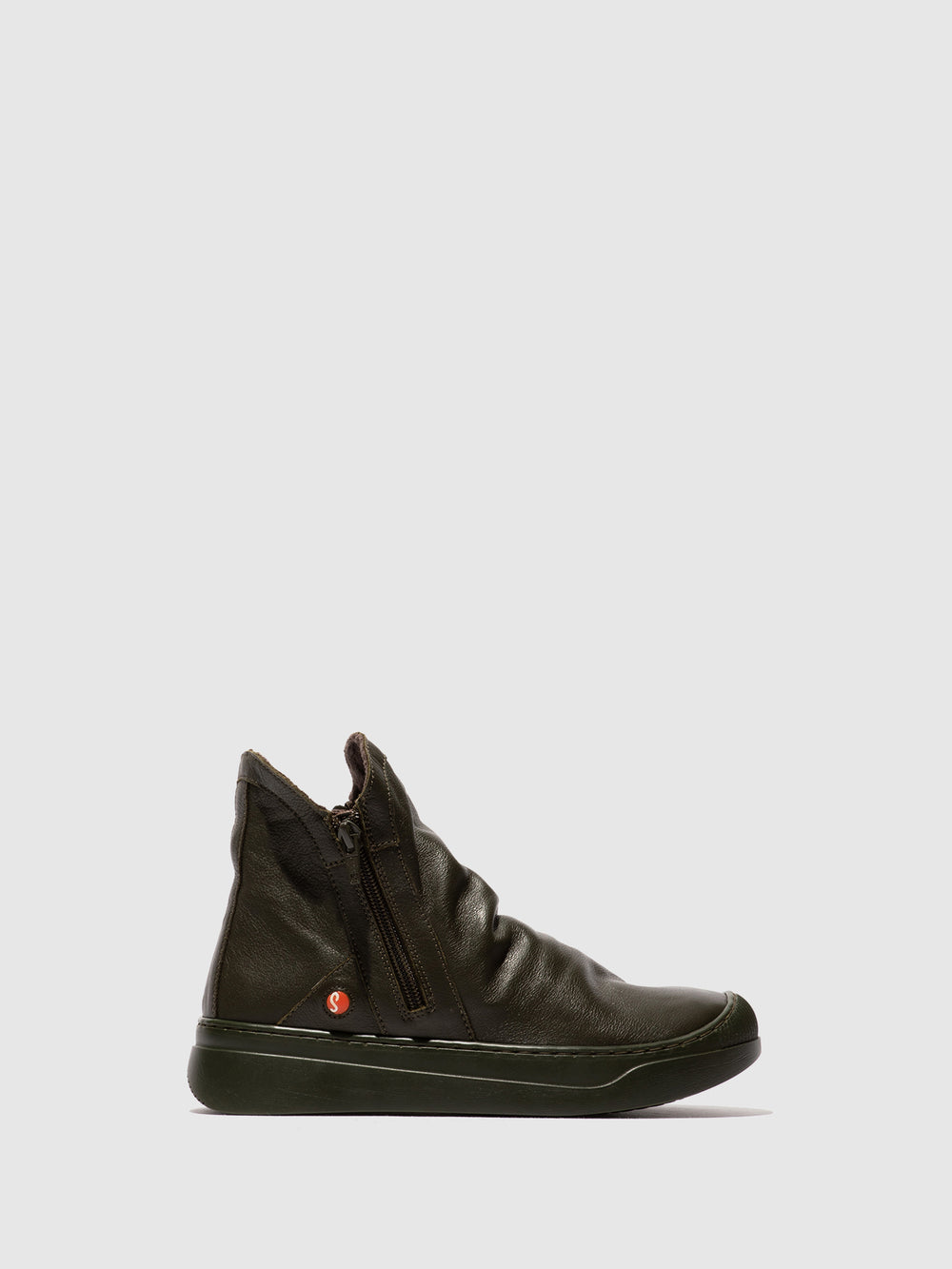 Zip Up Ankle Boots ABIL807SOF MILITARY