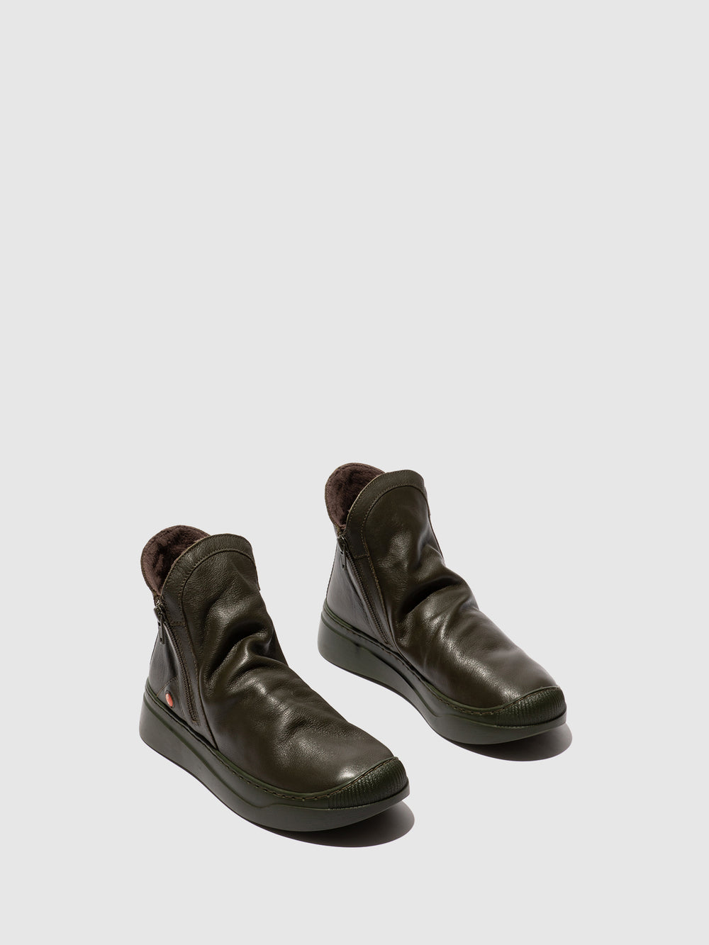 Zip Up Ankle Boots ABIL807SOF MILITARY