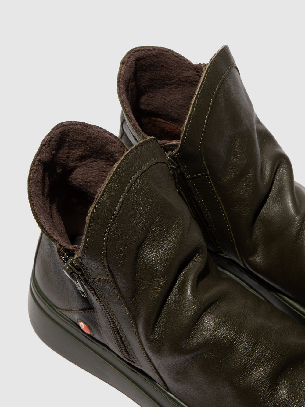 Zip Up Ankle Boots ABIL807SOF MILITARY