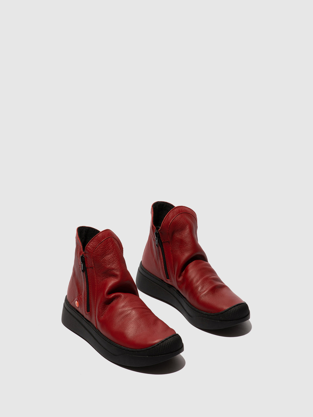 Zip Up Ankle Boots ABIL807SOF RED