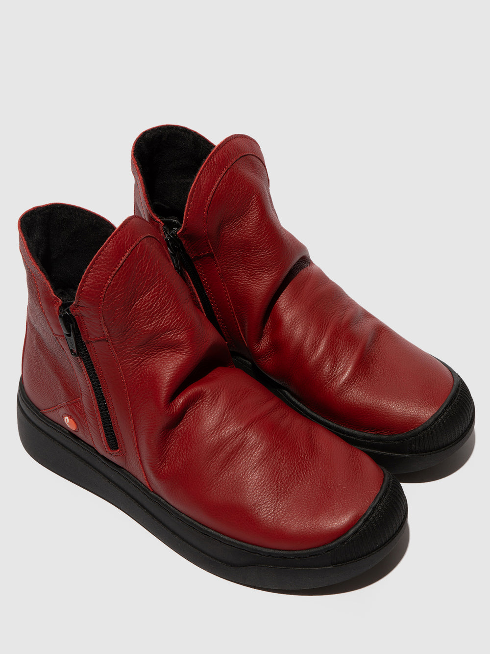 Zip Up Ankle Boots ABIL807SOF RED