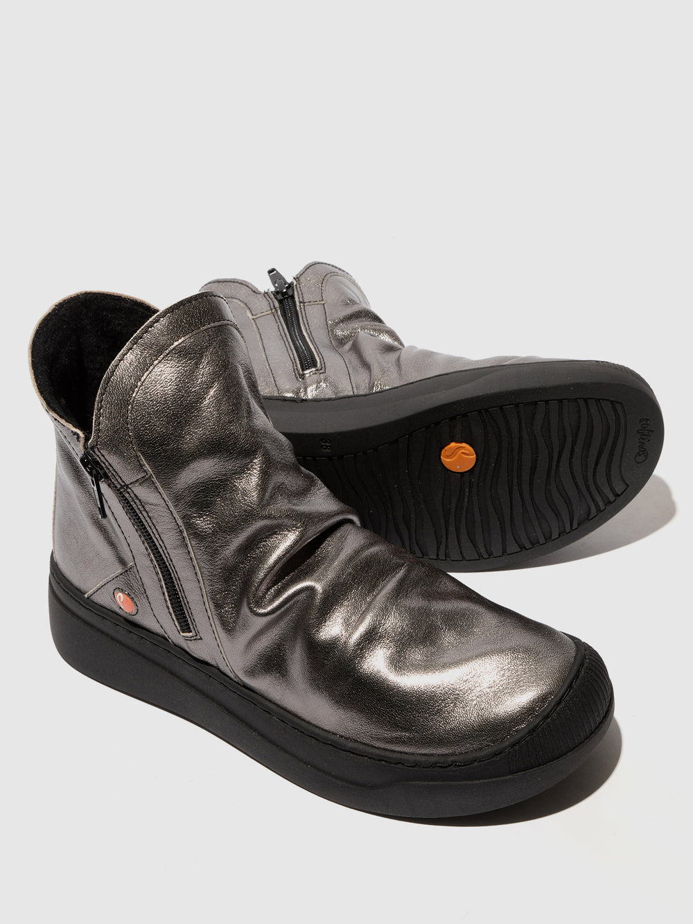 Zip Up Ankle Boots ABIL807SOF GRAPHITE