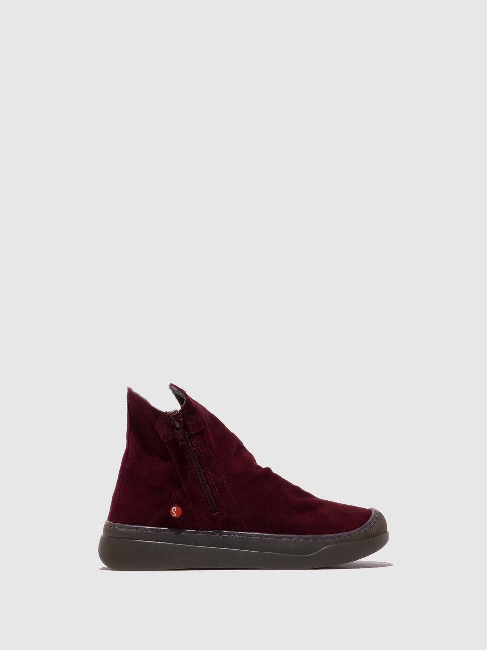 Zip Up Ankle Boots ABIL807SOF WINE W/MOHAIR LINING - Softinos