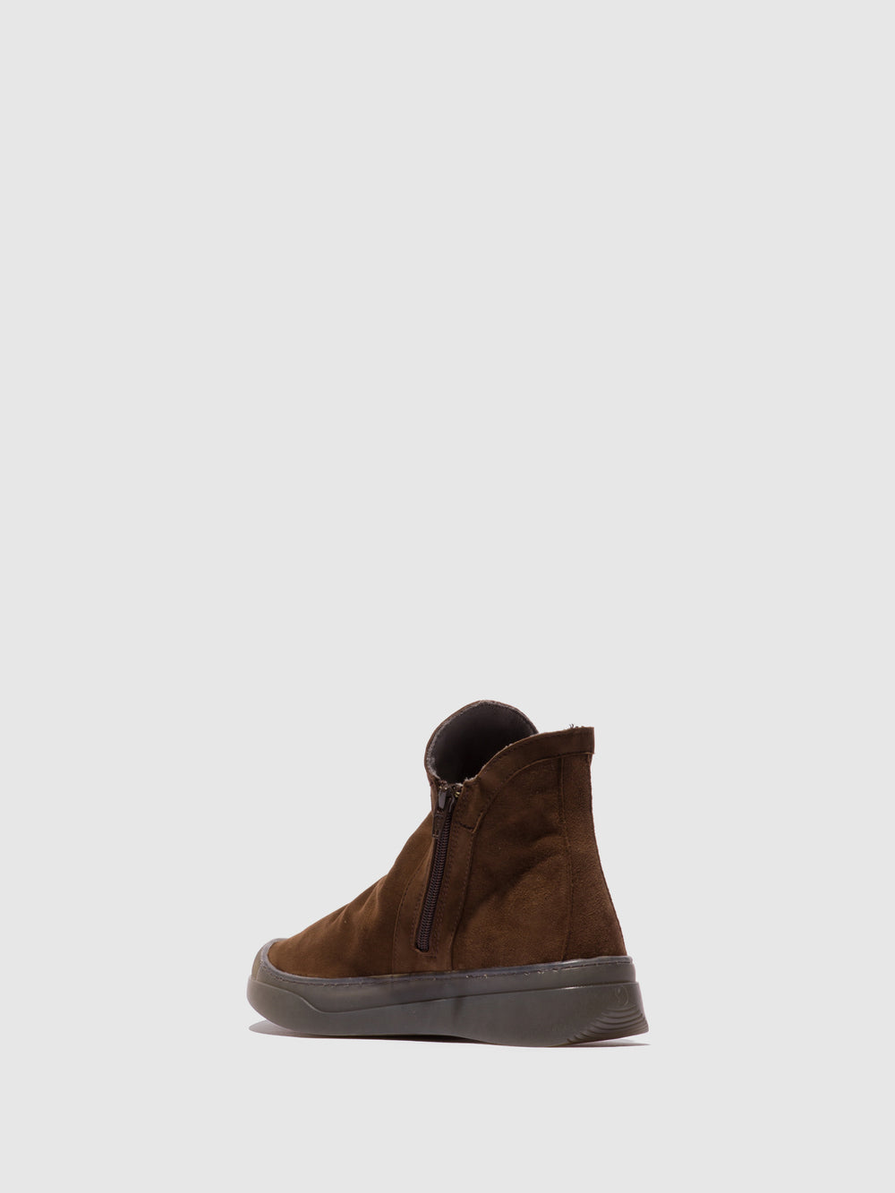 Zip Up Ankle Boots ABIL807SOF DARK BROWN W/MOHAIR LINING - Softinos