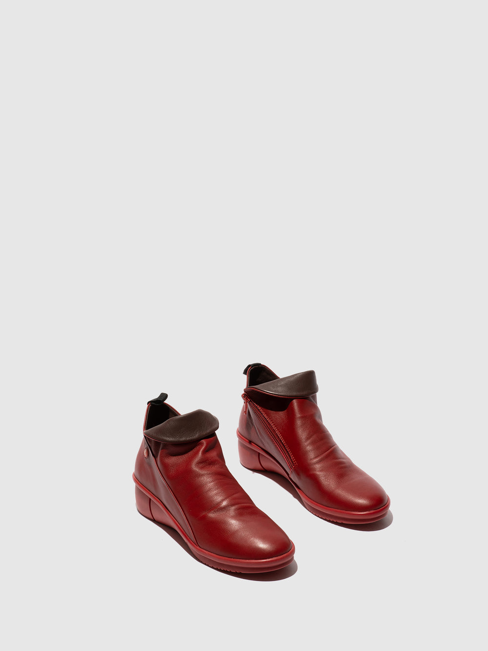 Zip Up Ankle Boots RARA808SOF RED