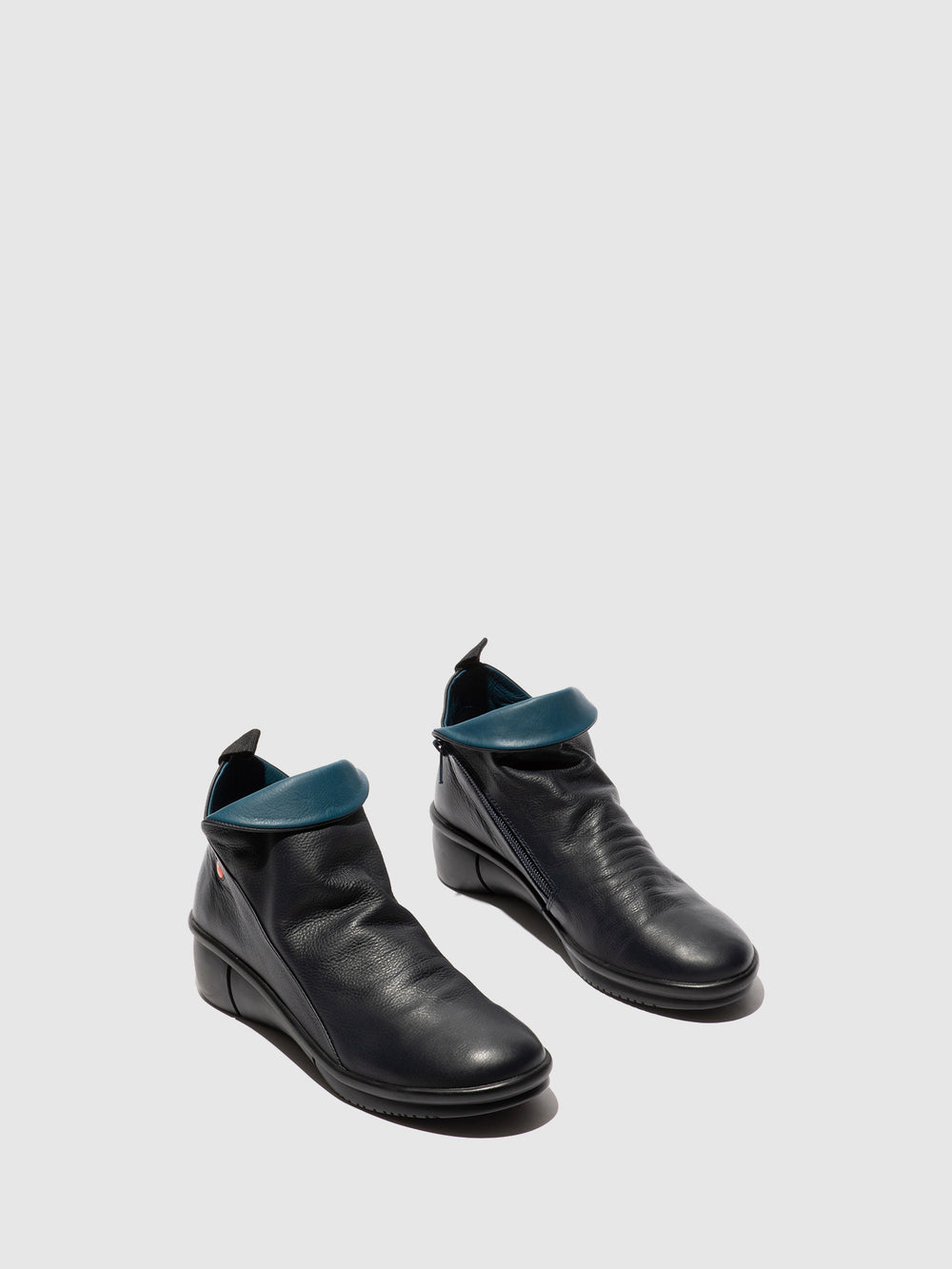 Zip Up Ankle Boots RARA808SOF NAVY