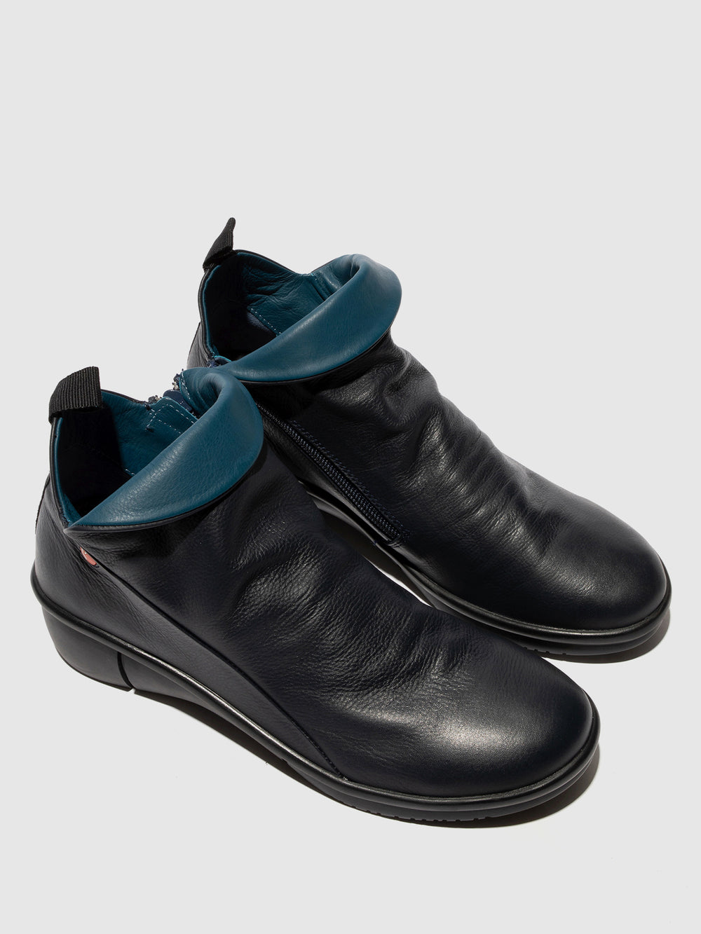 Zip Up Ankle Boots RARA808SOF NAVY