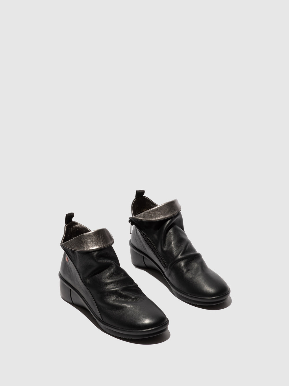 Zip Up Ankle Boots RARA808SOF BLACK - Softinos