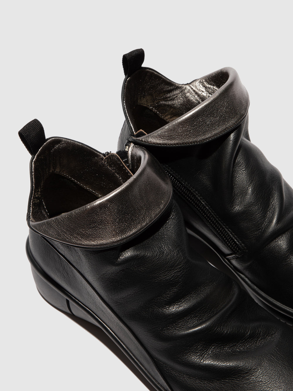 Zip Up Ankle Boots RARA808SOF BLACK - Softinos