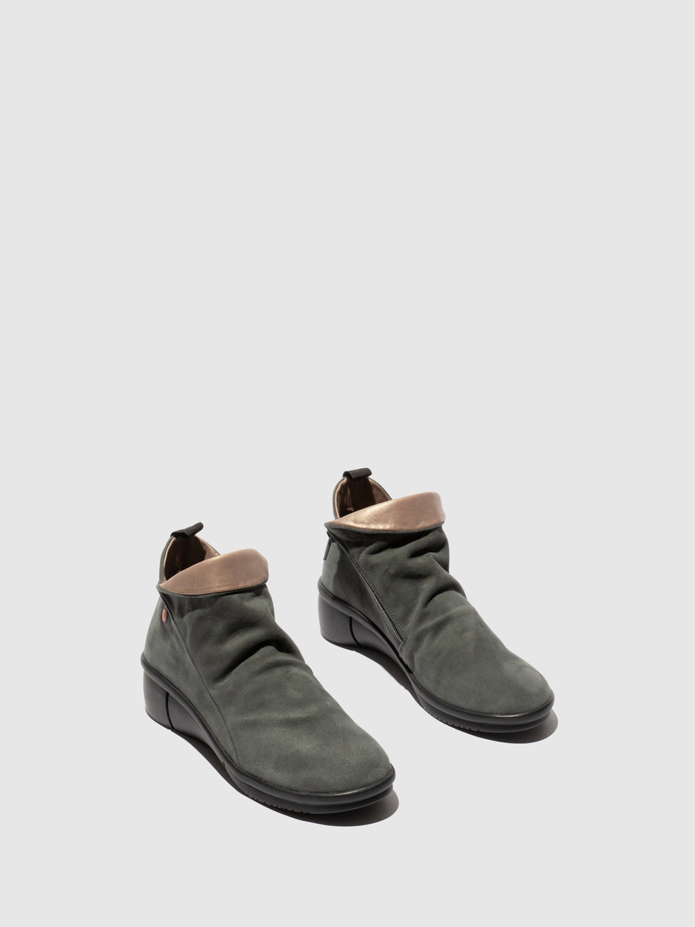 Zip Up Ankle Boots RARA808SOF GREY - Softinos