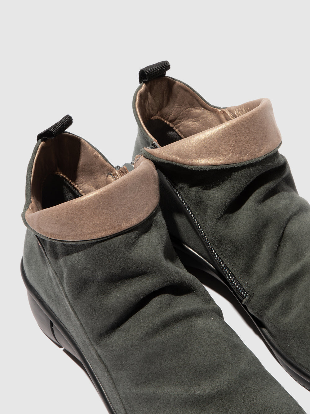 Zip Up Ankle Boots RARA808SOF GREY - Softinos