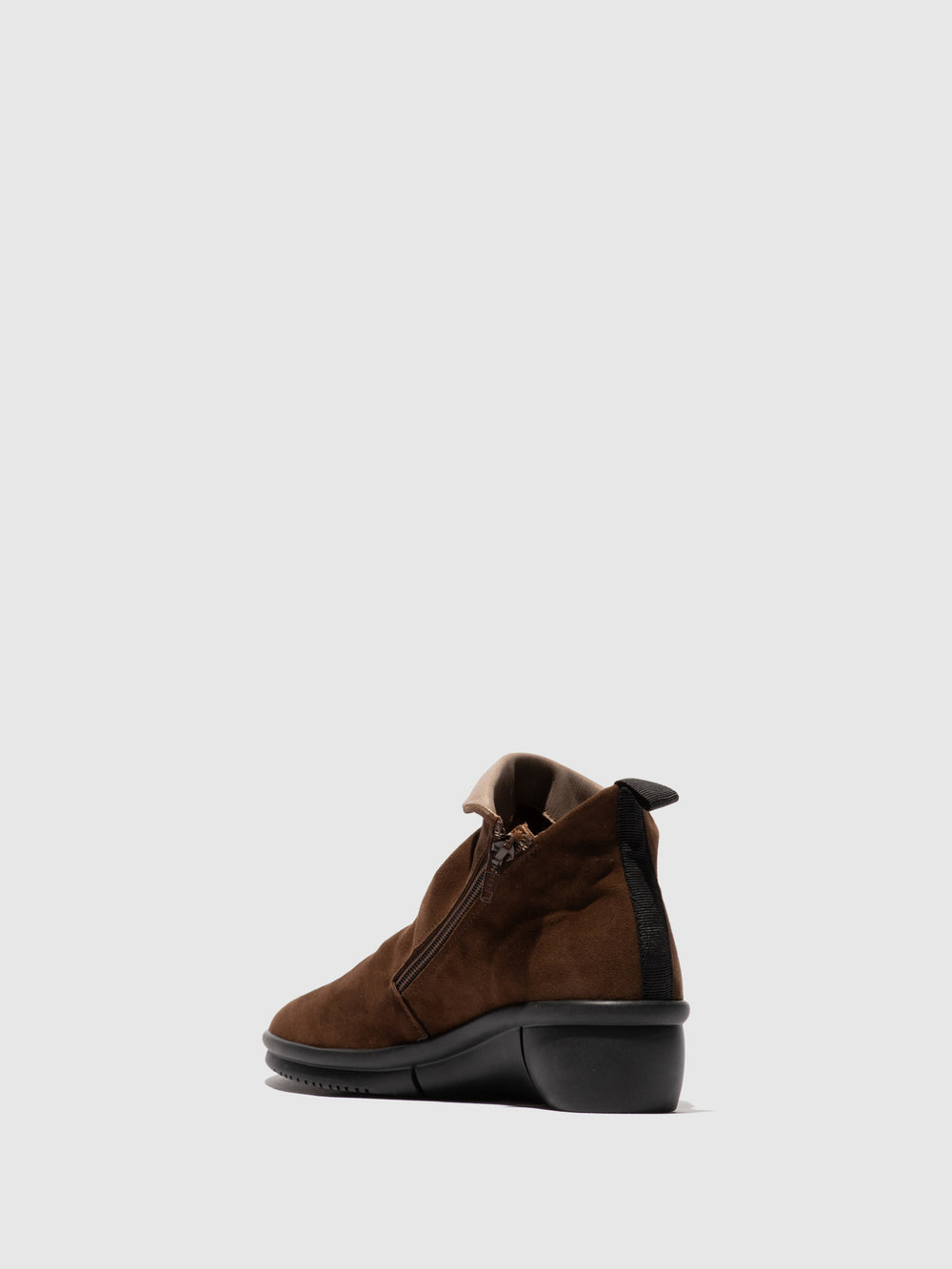 Zip Up Ankle Boots RARA808SOF DARK BROWN - Softinos