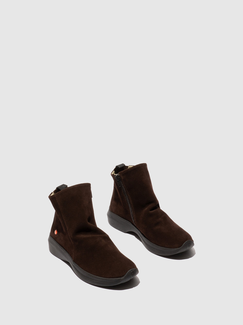 Zip Up Ankle Boots GUJY812SOF DK. BROWN