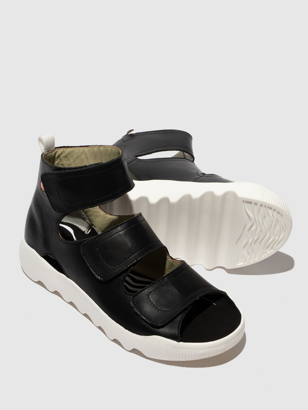 Velcro Sandals WANT825SOF BLACK - Softinos
