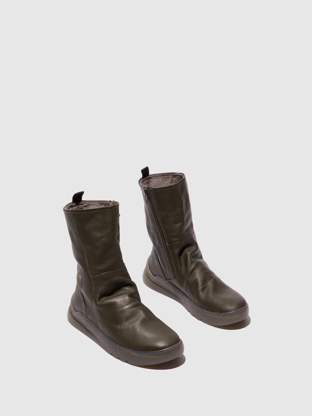 Zip Up Boots LOG832SOF ARMY GREEN - Softinos