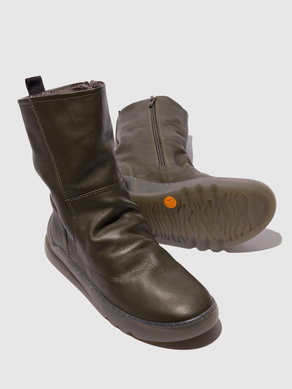 Zip Up Boots LOG832SOF ARMY GREEN - Softinos