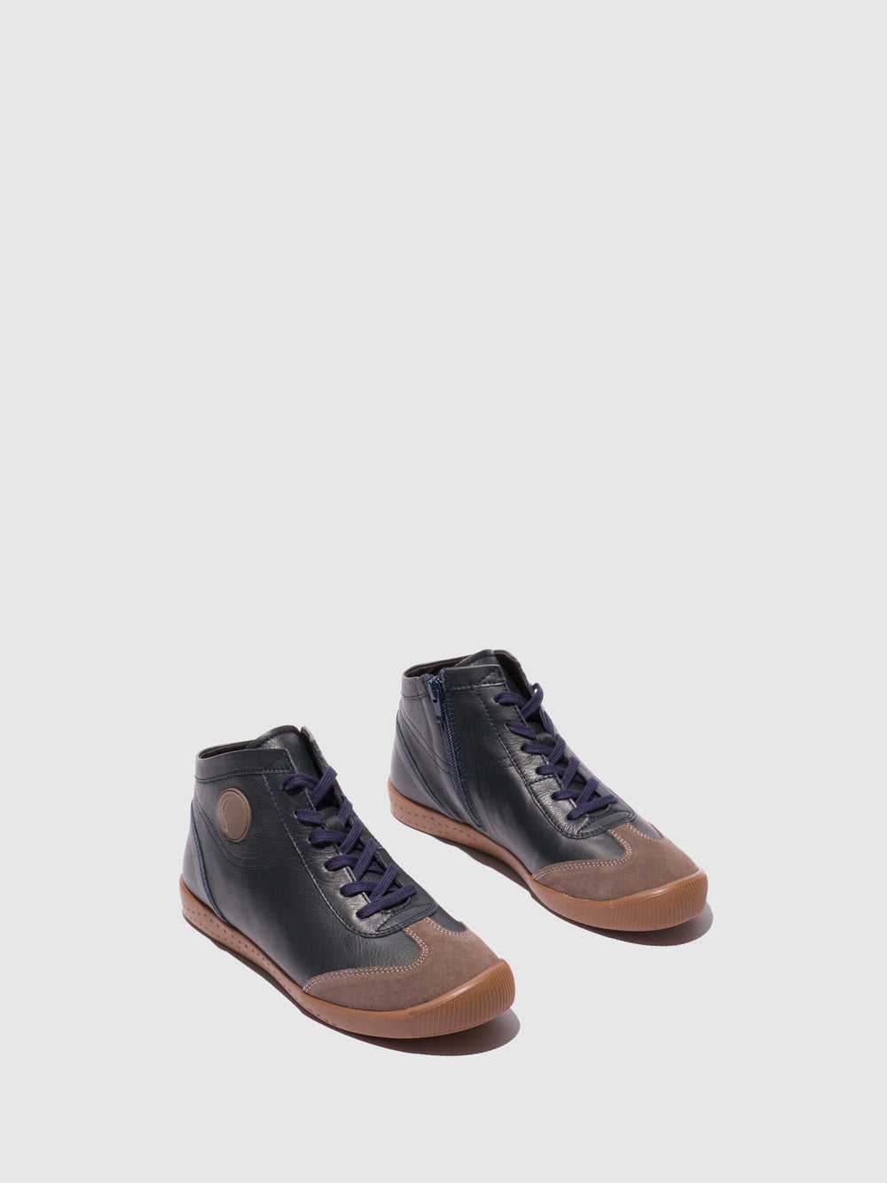 Lace-up Ankle Boots IMBO834SOF NAVY & TAUPE - Softinos