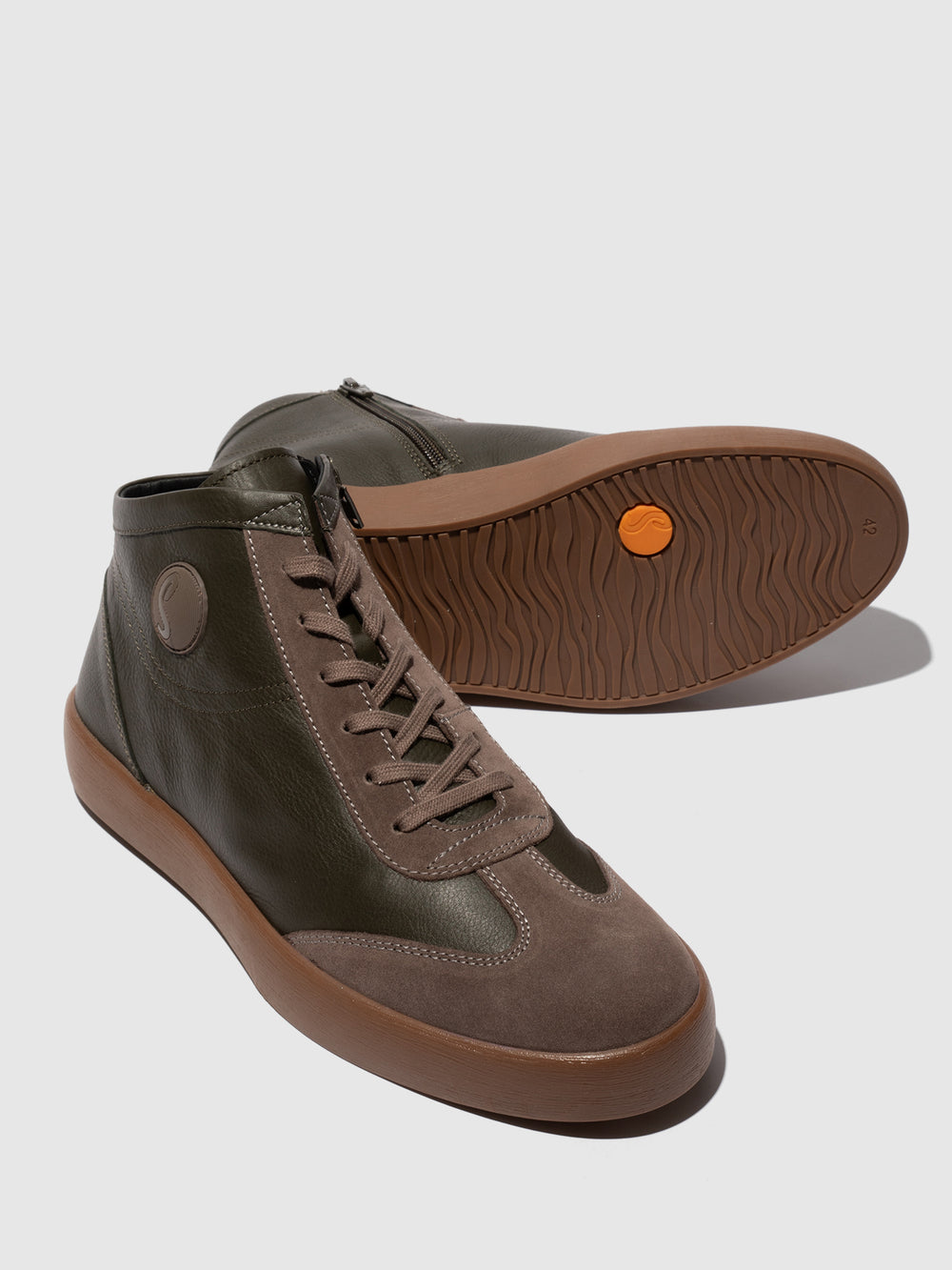 Lace-up Ankle Boots RUUD847SOF MILITARY & TAUPE - Softinos