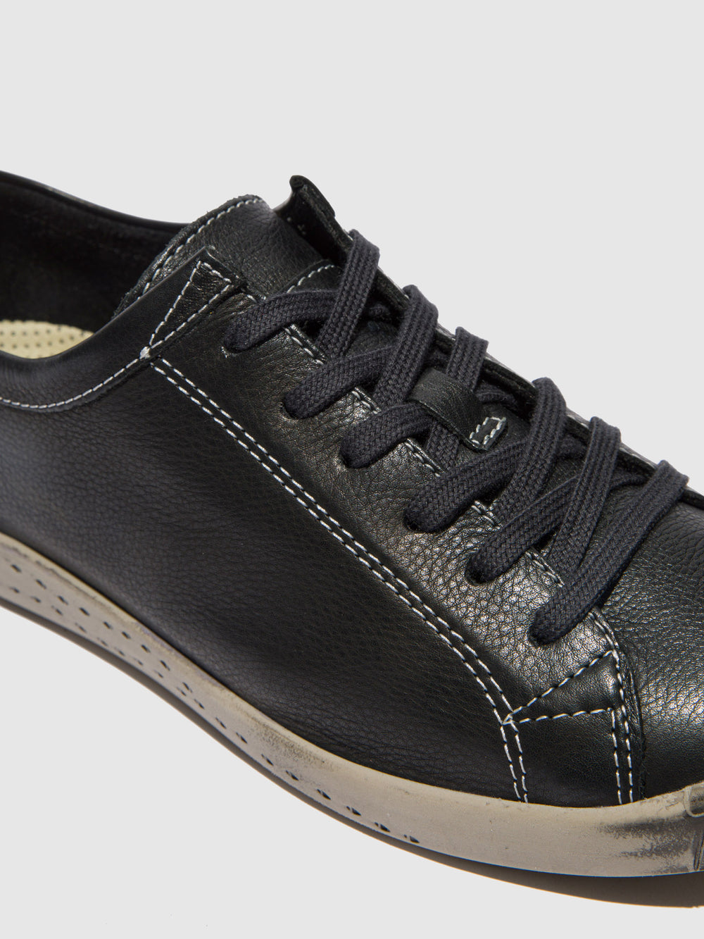 Lace-up Trainers ISLA BLACK LEATHER
