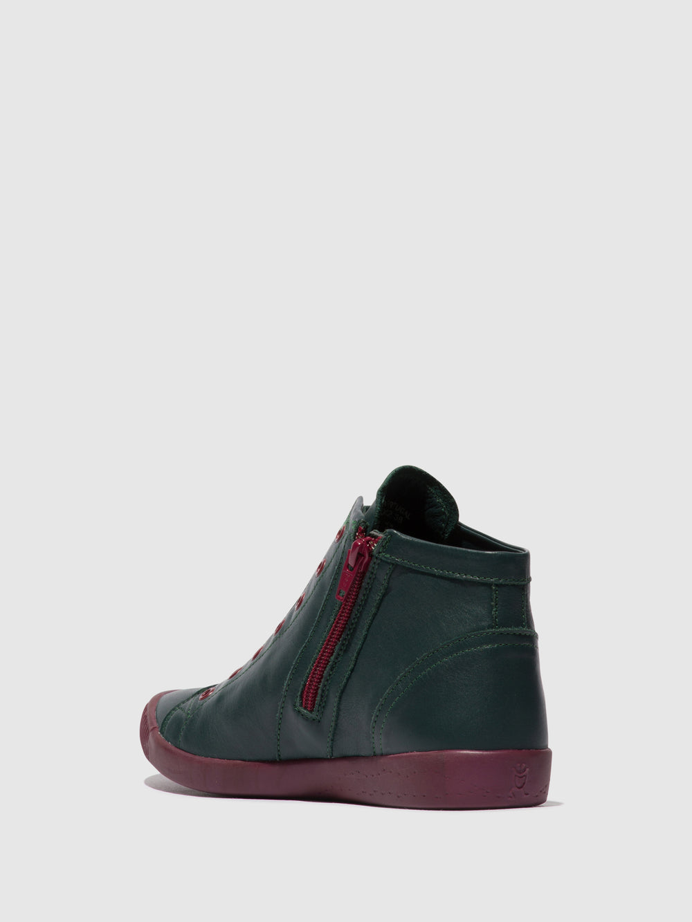 Zip Up Ankle Boots ISBA699SOF Forest Green
