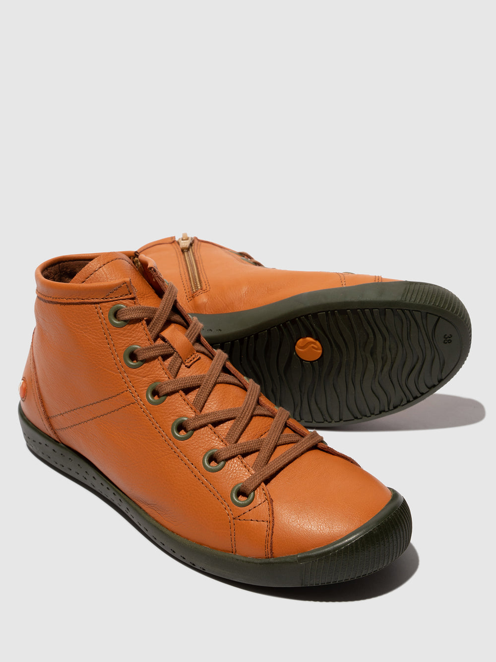 Lace-up Ankle Boots ISLEENIII747 WARM ORANGE W/DK. ARMY SOLE